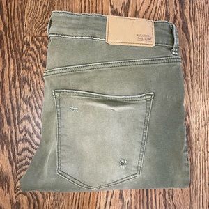 Divided by H&M Medium Rise Green Skinny Jeans